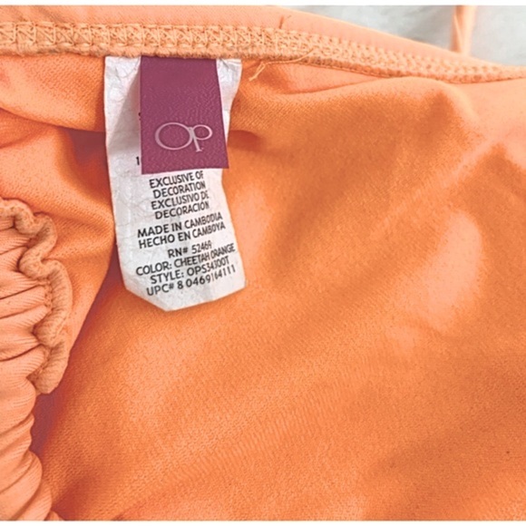 OCEAN PACIFIC (OP) Sz Jr. L 11-13 Creamsicle Orange Triangle String Bikini - Picture 5 of 6